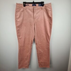 Talbots Women's Flawless Corduroy Stretch Slim Ankle Pants Size 16W Dusty Pink
